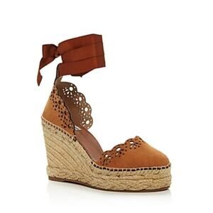 Tabitha Simmons Brown Espadrille Wedge Sandals